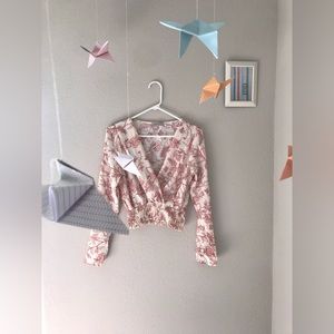 Pink & White Flower Blouse